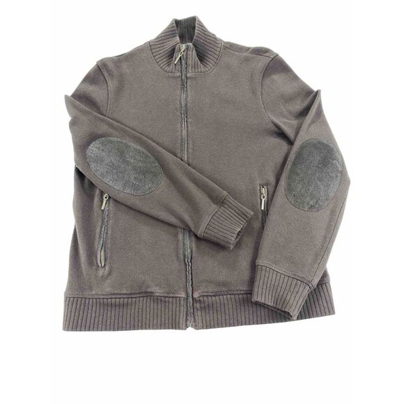 Lauren Ralph Lauren Sweaters - Lauren Ralph Lauren Sweater Women's S‎ Full Zip Brown Elbow Patches Knit Ribbed